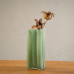 Teal Sculptured Glass Vase - Image 2