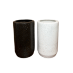 Ceramic Matte Black Tall Vase - Image 3
