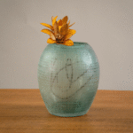 Teal Lined Glass Vase - Image 2