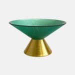 Teal Glass Centerpiece Bowl